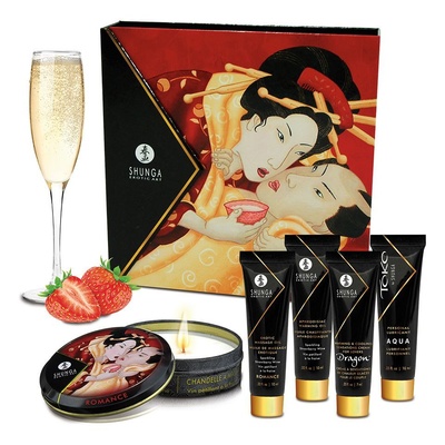 Shunga Geisha Secrets Sparkling Strawberry Wine набор интимной косметики (Прозрачный) 