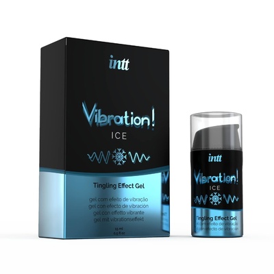 Intt Vibration Ice - жидкий вибратор со вкусом мяты, 15 мл (Синий) 