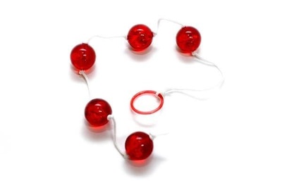 Анальные шарики Clear Anal Beads Large, 2,0 см. Seven Creations (Красный) 