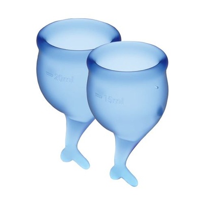 Satisfyer Feel Secure - набор менструальных чаш, 15 мл и 20 мл (синий) 