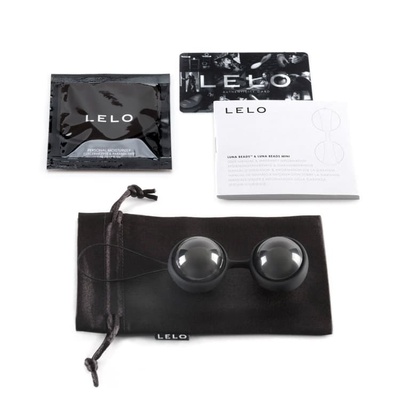 Lelo Luna Beads Noir - Вагинальные шарики со смещенным центром тяжести, 3 см (черные) (Черный) 