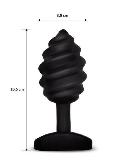 Gvibe Gplug Twist - Уникальная витая анальная пробка, 8.5х3.9 см (черный) Gvibe (Англия) 