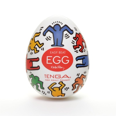 Tenga Keith Haring Dance Egg - Мастурбатор-яйцо, 5х4.5 см (белый) 