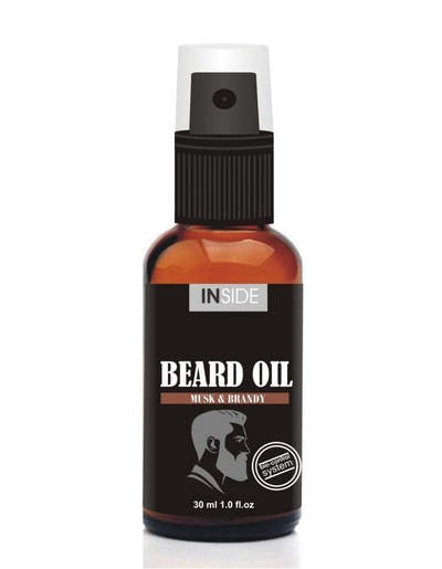 Inside Beard Oil средство для бороды с маслом макадами и запахом Мускуса и Бренди 30 мл. (Прозрачный) 