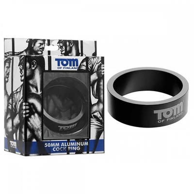 Tom of Finland 50mm Aluminum Cock Ring - эрекционное кольцо (Черный) 