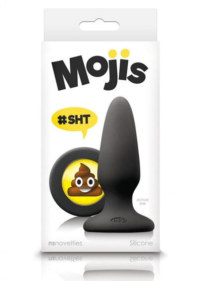 NS Novelties Mojis Plug #SHT Medium - средняя анальная пробка, 8х3,7 см (черный) 