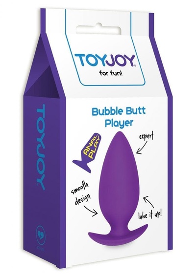 Анальная пробка Bubble Butt Player Expert, 10,5х4,5 см (черный) Toy Joy 