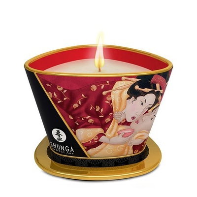 Массажная свеча Shunga Candle, 170 мл (Клубника) (Красный) 