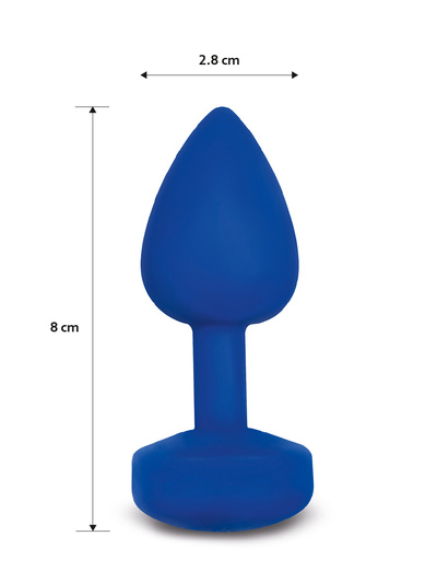 Gvibe Gplug - Маленькая дизайнерская анальная пробка с вибрацией, 8х2.8 см (ярко-синий) Gvibe (Англия) (Голубой) 