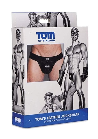 Tom of Finland Leather Jock Strap - трусы мужские (M/L) (Черный) 