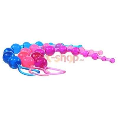Анальная цепочка на жесткой связке Thai, 25Х2 см (голубой) Toy Joy 