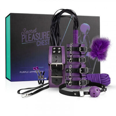 BDSM-набор на 10 предметов Secret Pleasure Chest, фиолетовый (Чёрный, Фиолетовый) 