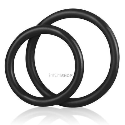 Силиконовые Кольца Silicone Cock Ring Set черные BlueLine 