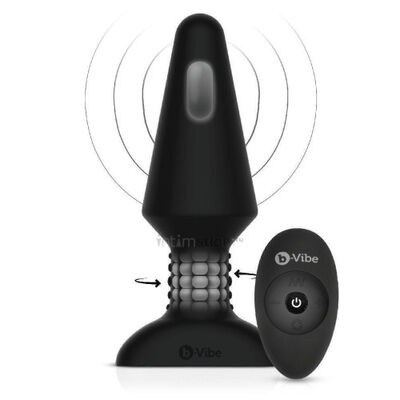 Анальная римминг-пробка с ДУ b-Vibe Rimming Plug XL (черный) 
