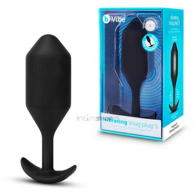 Вибропробка для ношения B-Vibe Vibrating Snug Plug 5, черная (Черный) 