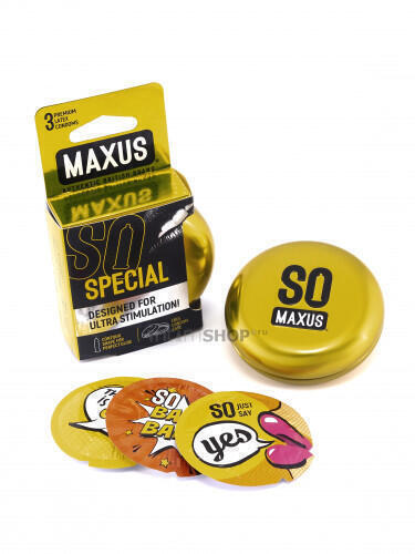 Презервативы точечно-ребристые MAXUS Special №3 (Бесцветный) 