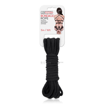 Веревка для связывания Lux Fetish 5 м, черная (черный) 