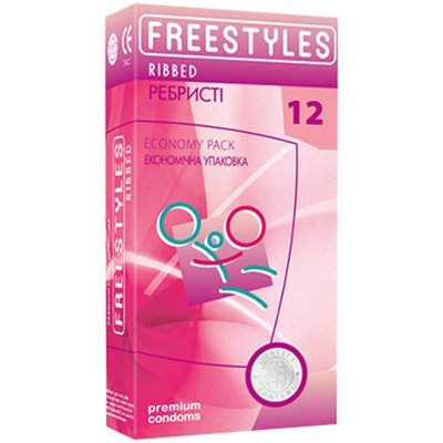 Freestyles Ribbed - ребристые презервативы, 12 шт. (прозорий) 