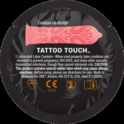 One Tattoo Touch - презерватив с уникальным текстурным рисунком (красный) 