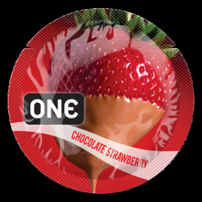 ONE Flavor Waves Chocolate Strawberry - презерватив (Розовый) 