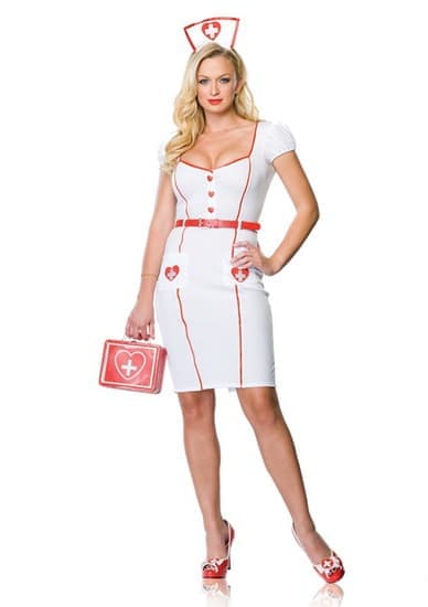 Leg Avenue Nurse Knocrout - Костюм медсестры M/L, (белый) 