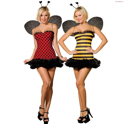 Dreamgirl - Buggin Out - Двустороннее платье пчелы и божьей коровки, S (Мульти) 
