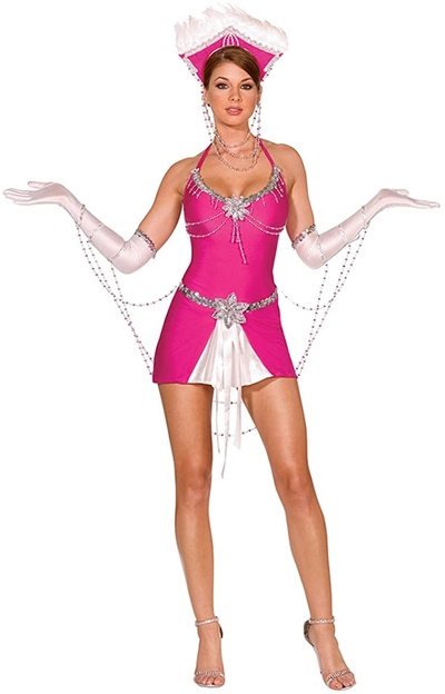 Dreamgirl - Sin City Showgirl - Костюм танцовщицы из города грехов, L (Розовый) 