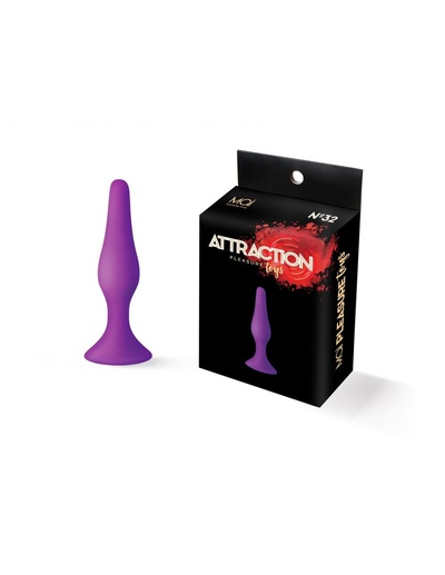 MAI Attraction Toys №32 анальная пробка на присоске, 10,5х2,5 см (фиолетовый) MAI (Испания) 