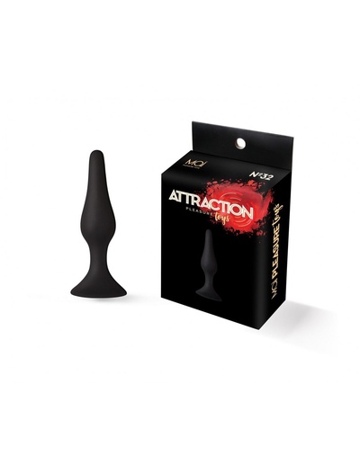 MAI Attraction Toys №32 анальная пробка на присоске, 10,5х2,5 см (чёрный) MAI (Испания) (Черный) 