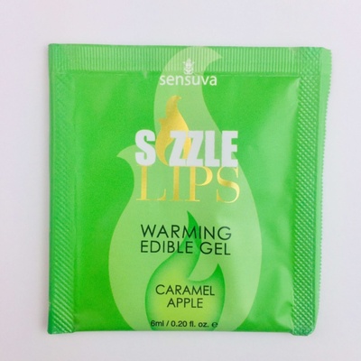 Sensuva - Sizzle Lips Caramel Apple - Пробник массажного геля, 6 мл. Sensuva (США) (Прозрачный) 