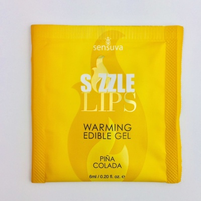 Sensuva - Sizzle Lips Pina Colada - Пробник массажного геля, 6 мл. Sensuva (США) (Прозрачный) 