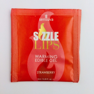 Sensuva - Sizzle Lips Strawberry - Пробник массажного геля, 6 мл. Sensuva (США) (Прозрачный) 