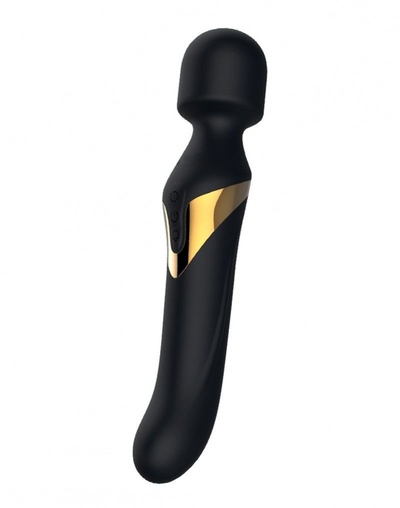 Dorcel Dual Orgasms Gold классический массажер и вибратор с жемчужным массажем и вращением, 12х3.3 см (чёрный) (Черный) 