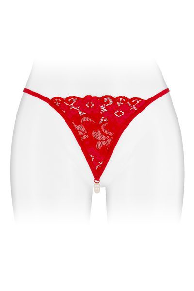 Fashion Secret Venusina Red - трусики-стринги с жемчужной ниткой, OS (красный) Fashion Secret (Франция) 
