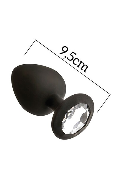 MAI Attraction Toys №49 анальная пробка с кристаллом, 9,5х4 см (чёрный) MAI (Испания) (Черный) 