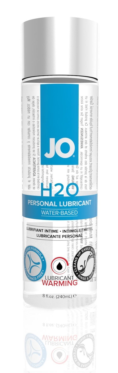 System JO H2O Warming - согревающая смазка на водной основе с экстрактом перечной мяты, 240 мл. (Прозрачный) 