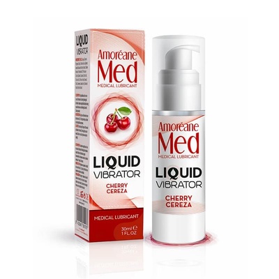 Amoreane Med Liquid Vibrator Cherry - лубрикант с эффектом вибрации, 30 мл. (Прозрачный) 