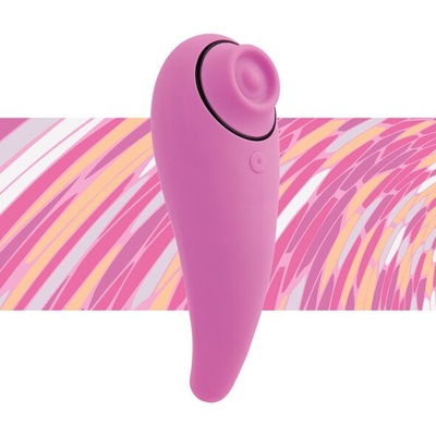 FeelzToys - FemmeGasm Tapping & Tickling Vibrator - Пульсатор для клитора плюс вибратор, 14х5 см., (розовый) 