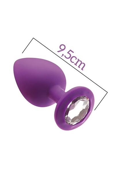 MAI Attraction Toys №49 анальная пробка с кристаллом, 9,5х4 см (фиолетовый) MAI (Испания) 