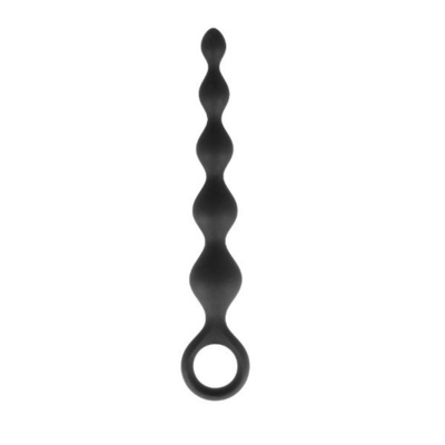 Dorcel Deep Feel упругая анальная цепочка из силикона, макс диаметр 2.5 см (чёрный) (Черный) 
