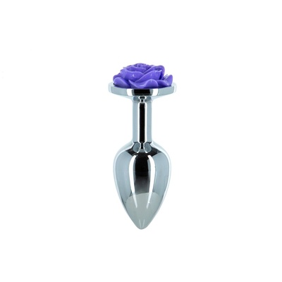 Lux Active – Rose Anal Plug – Purple - металлическая анальная пробка, 7.6х2.8 см (фиолетовый) Lux Active (Канада) 