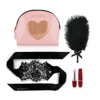 Rianne S: Kit d'Amour романтический набор: вибропуля, перышко, маска, чехол-косметичка (золотистый) (Золотой) 