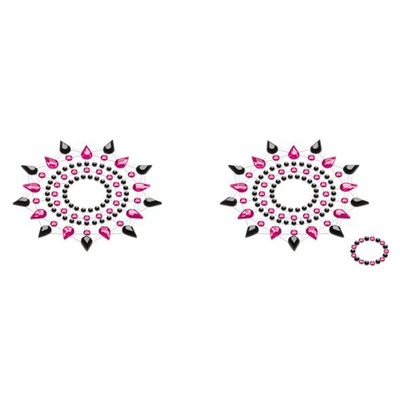 Petits Joujoux Gloria set of 2 - Black/Pink - пэстис из кристаллов, украшение на грудь (чёрный/розовый) Petits Joujoux (Германия) (Мульти) 