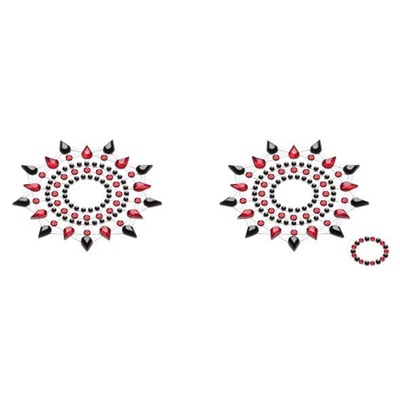 Petits Joujoux Gloria set of 2 - Black/Red - пэстис из кристаллов, украшение на грудь (чёрный/красный) Petits Joujoux (Германия) (Мульти) 