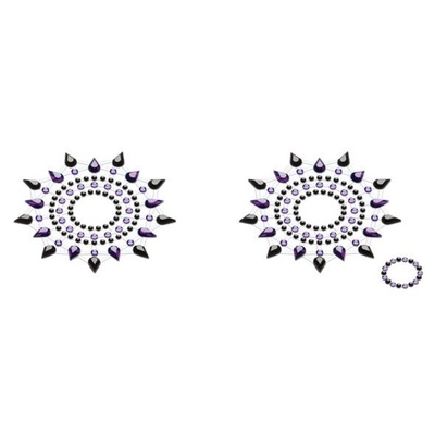 Petits Joujoux Gloria set of 2 - Black/Purple - пэстис из кристаллов, украшение на грудь (чёрный/фиолетовый) Petits Joujoux (Германия) (Мульти) 
