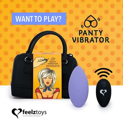 FeelzToys Panty Vibrator - Вибратор в трусики с пультом, 10х4.5 см., (фиолетовый) 