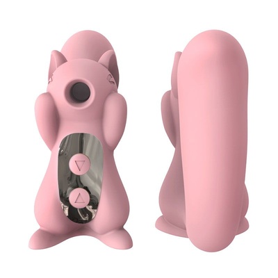KisToy Miss UU - Вакуумный стимулятор с вибрацией, 12.5х3.3 см., (розовый) 