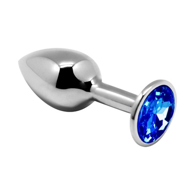 Alive Mini Metal Butt Plug - Анальная пробка - L, 9х4 см (голубая) (Синий) 