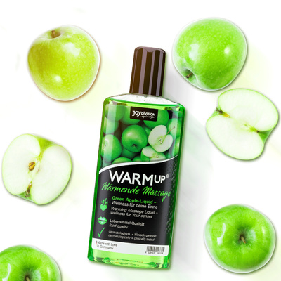Joy Division Warmup Green Apple - массажное масло с согревающим эффектом и с ароматом яблока, 150 мл (Прозрачный) 