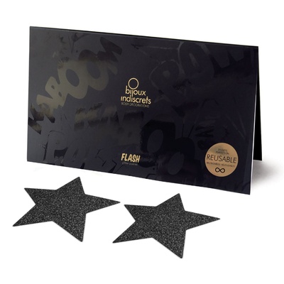 Bijoux Indiscrets - Flash Star - Наклейки на соски (чёрные) Bijoux Indiscrets (Испания) (Черный) 